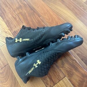 Under Armour Black Cleats with Gold Details football cleats